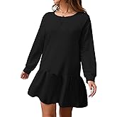 Long Sleeve Sweatshirt Dress for Women Crew Neck Pullover Tops Oversized Sweatshirt Casual Oversized Spring Dress Y05