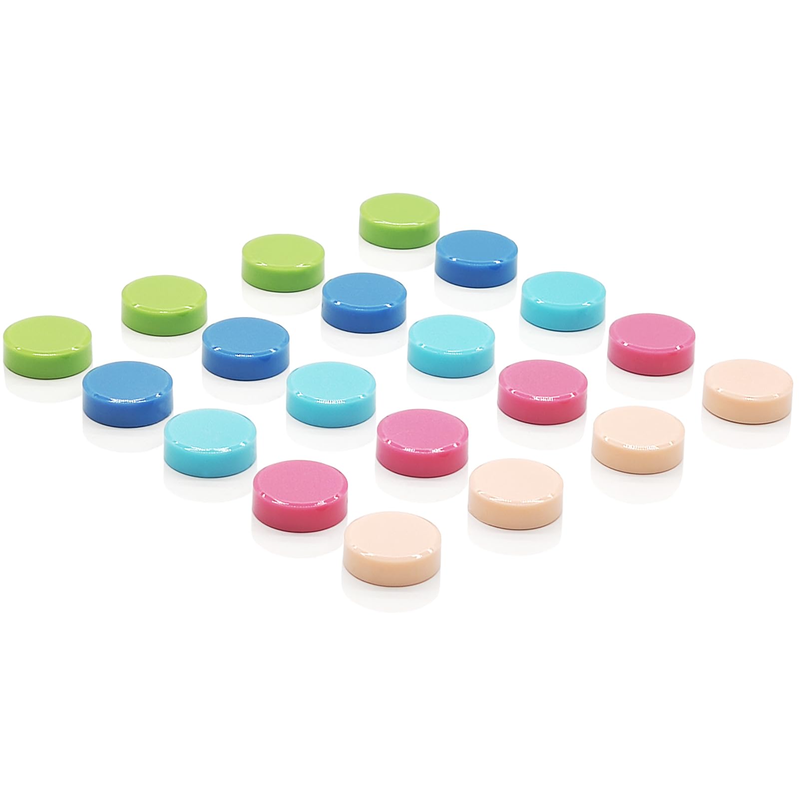 ZDZBLX Fridge Magnets, 20 PCS Mini Round Strong Magnet in 5 Colours, Heavy Duty Whiteboard Magnets, Small Cute Magnets for Fridge, Crafts, Notice Board, Office & Home, Refrigerator Magnet for Adults