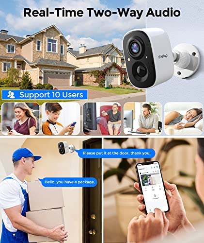 Outdoor Security Camera, 1080P HD Wireless Outdoor Camera with Night Vision, AI & PIR Motion Detection, IP65 Weatherproof, 2-Way Audio, Battery Powered Security Cameras Wireless Outdoor -2 Cameras Kit