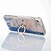 iPhone 6S Plus Case,iPhone 6 Plus Case,LEECO 3D Diamonds Liquid Glitter Hard Back TPU Frame with 360 Degree Rotating Ring Grip Kickstand Holder for iPhone 6 / 6S Plus 5.5 inch [Ring Diamonds] Blue