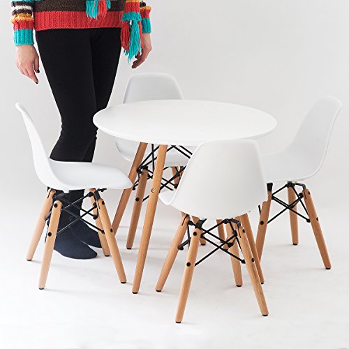 Buschman Set of White Eames Style Kids Dining Room Mid Century