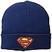 Superman Men's Cuffed Knit Beanie with Patch Logo, Navy, One Size