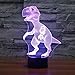 DB.WOR LED Dinosaur Night Light - Colorful LED Lamp 7 Color Change Optical Illusion Touch Table Desk Lamp Birthday Gift for Men Boyfirend Boys Kids Baby