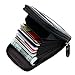 DEEZOMO RFID Blocking Genuine Leather Mini Credit Card Case Organizer Compact Wallet with ID Window