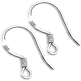 SUSOKI 10 Pairs 925 Sterling Silver French Wire Earring Hooks Fish Hook Earrings Sterling Silver Earwires