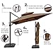 Abba Patio Rectangular Offset Cantilever Umbrella Dual Wind Vent Patio Hanging Umbrella with Cross Base, 9 by 12-Feet, Dark Brown