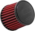 AEM 21-203DK Universal DryFlow Clamp-On Air Filter: Round Tapered; 3 in (76 mm) Flange ID; 5.125 in (130 mm) Height; 6 in (152 mm) Base; 5.125 in (130 mm) Top