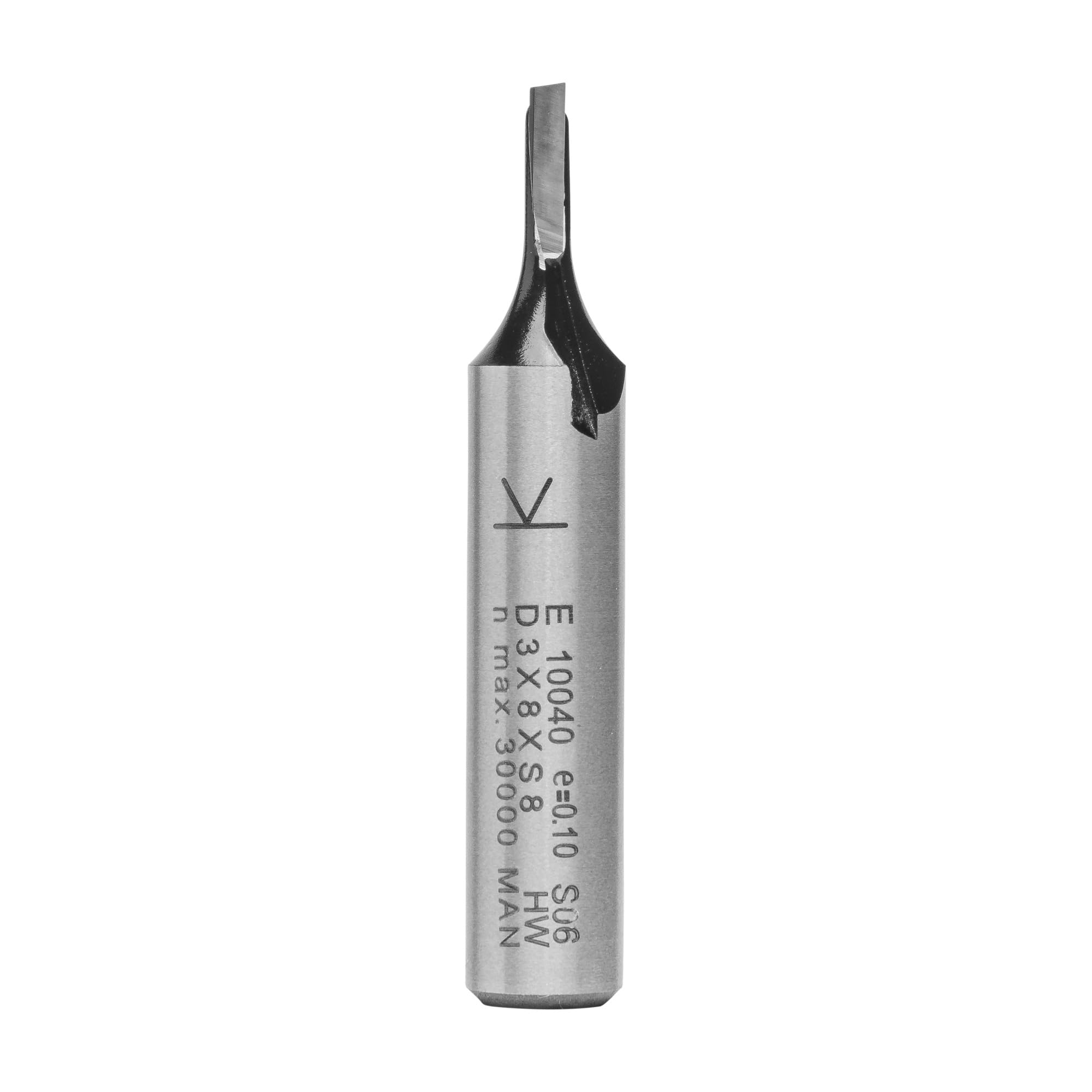 ENT 10200 Straight Cutter Tungsten carbid TC, Shank (S) 6 mm, Diameter (D) 2 mm, NL 6 mm, SL 32 mm, GL 43 mm