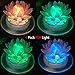 pearlstar Solar Pond Lights Waterproof LED RGB Solar Floating Lights Swimming Pool Pond Floating Night Light for Swimming Pool Spa Patio Wedding Party Christmas Decorations(4Pcs Lotus)