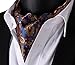 Lingswallow Blue Orange Floral Men 100% Silk Cravat Ties Jacquard Woven Ascot