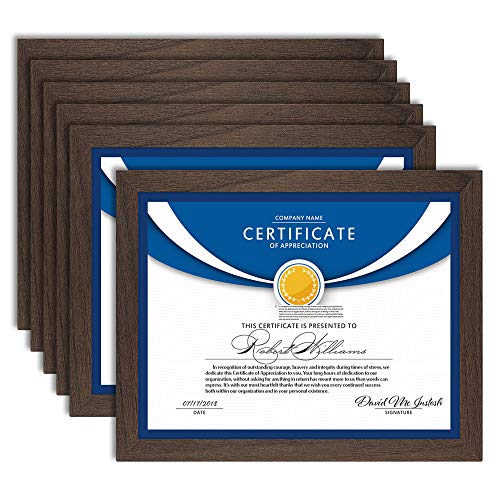 Icona Bay 8.5x11 Diploma Frames (Hickory Brown, 6 Pack), Sturdy Wood ...