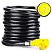 ClearMax 10AWG Durable Marine Power Cord Extension w/ 30 AMP Ergonomic Power Grip Male Standard Plug & 30 AMP Female Locking Connector, Ideal for Boat to Shore Connection, RV, Camper, Trailers - 25ft