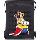 Despicable Me Minions Authentic Licensed Drawstring Bag Backpack (Black)