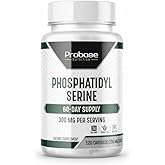 Probase Nutrition Phosphatidylserine 300mg Supplement Brain Health and Memory Support Non-GMO Gluten Free 120 Capsules Phosphatidyl Serine Complex