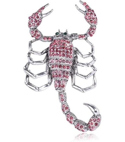 Cool Scorpion Brooch Set - 2Pcs Enamel Metal Lapel Pins With Rhinestones For Men & Women