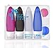 Travel Silicone Bottles Refillable Toiletries Containers Portable Squeezable Tube Set with 3 Cream Jar for Shampoo Lotion Sauce for Travel, Gym,TSA Approved (4 Colors + 3 Cream Jars)