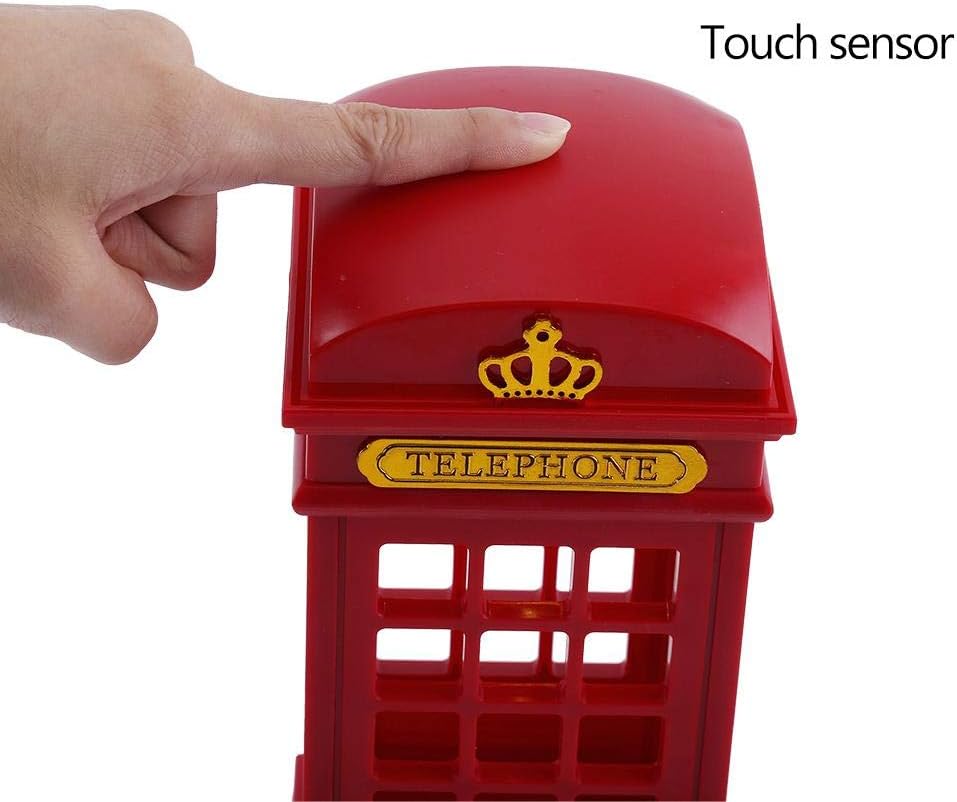 Dimmable Night Light, Retro Classic Telephone Booth Shaped Touch Sensor Night Light Warm Yellow LED Desk Lamp for Living Room Baby Room - Image 5