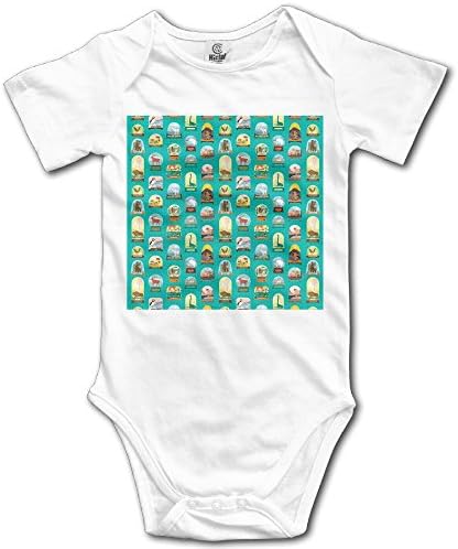 WENXIANSGTISF American Snowglobe Crawling Clothes Short Sleeve Novelty Deluxe Boy 12 Months White