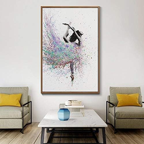 IGZAKER Modern Minimalist Abstract Oil Canvas Painting Ballerina Beauty Art Poster Nordic Decoration Wall Pictures for Girl's Room 50x70cm No Frame