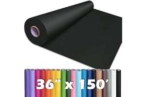 PerkHomy Black Kraft Paper Roll 36" x 1,800" (150') for Gift Wrapping Bouquet Flower Art Painting Craft Writing Packaging Shipping 80GSM 55LB (Black, 36" x 150')