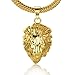 Halukakah KINGS LANDING Men's 18k Real Gold Plated 3D Lion Pendant Necklace RICH Ring Set,with FREE SharkTail Chain 30