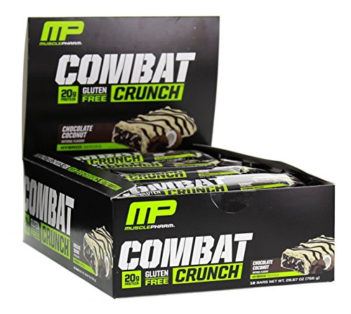 Muscle Pharm Combat Crunch Chocolate Coconut 12 Bars,Net WT 26.67 OZ(756g)