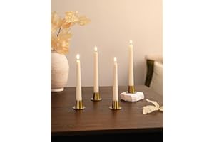 NUPTIO Candle Stick Candle Holder: Set of 4 Gold Candlestick Taper Holders - Brass Small Metal Candleholder for Fall Thanksgiving Christmas Fireplace Table Centerpiece