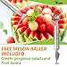 Ice Cream Scoop - Comfortable Silicone Non-Slip Black Grip - Dishwasher Safe Ice Cream Scooper Antifreeze - With Bonus stainless steel Melon Baller/Carving Knife Tool By Jo Chef (Black 2019)