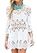 Wander Agio Beach Swimsuit for Women Sleeve Coverups Lace Bikini Cover Up White Diamond Hollow Out XS-S