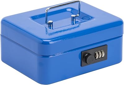 Burg-Wächter Sterling CB02CBL 8in Combination Lock Cash Box Blue
