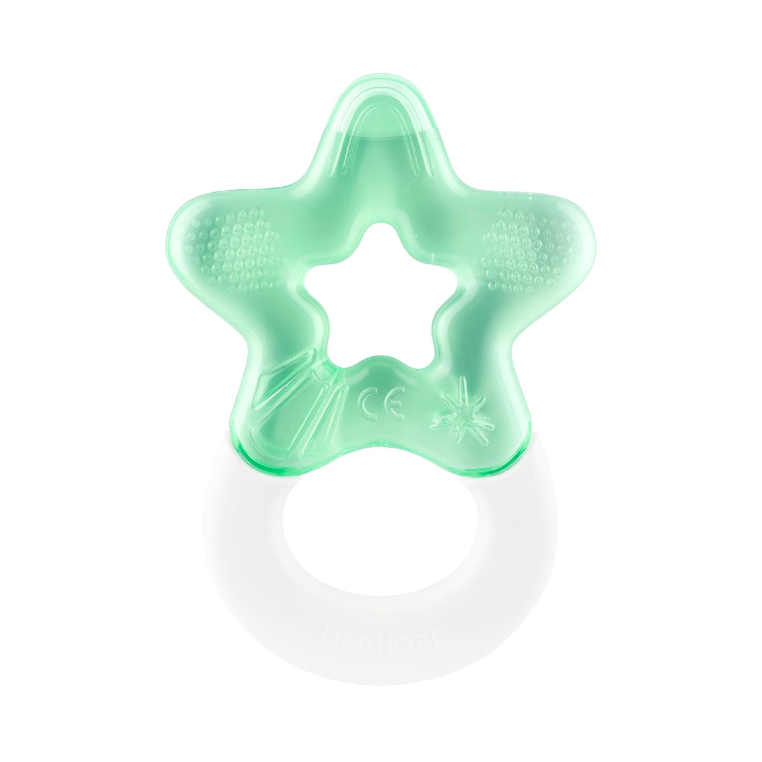 Dentistar Cool Teething Star Pack of 1, Teething Baby Toy for Infants Aged 3+ Months, Soft Silicone Baby Teething Ring for Tooth and Gum Pain Relief – Mint