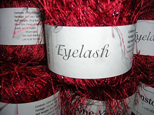 Red Eyelash Yarn - Ironstone Yarns - Made in France