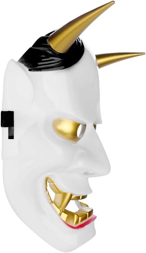 LONTG Halloween Mask Adults Devil Mask with Detachable Horns Demon Costume Mask Horror Scary Head Mask Fancy Dress Headwear Accessory Props for Masquerade Cosplay Theme Party Carnival(7 x8inch) - Image 3
