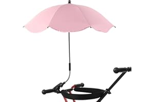CDQL Baby Umbrella Stroller Parasol with Clamp Adjustable, UV Protection Clip on Umbrella Stroller for Toddlers 1-3 Stroller Sun Shade Umbrella for Trolley, Beach Chair, Wheelchair, Travel