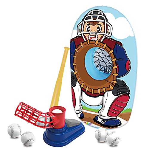 JOYIN StepOn Baseball Pitching Machine Toy Set with 1 Baseball Pitch Toy, 1 Plastic Baseball