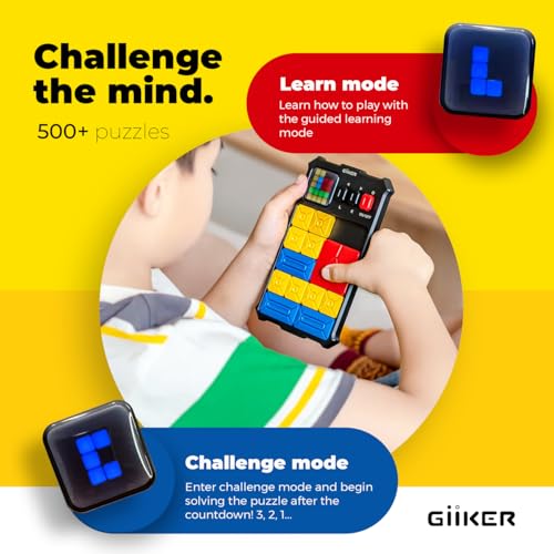 GiiKER Super Slide Puzzle Games, Original 500+ Challenges Brain Teaser Puzzle, Toys for Kids Teens, Travel Games Birthday Gifts Stocking Stuffers for Boys Girls, Activities for Road Trips