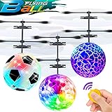 3 Pack Kids Flying Ball RC Toys, Hand Operated Mini Drones with Lights Recharge Holiday Toy for Boys Age 3-14 Infrared Induction Helicopter Remote Controller Indoor Outdoor Sports Toy Christmas Gift