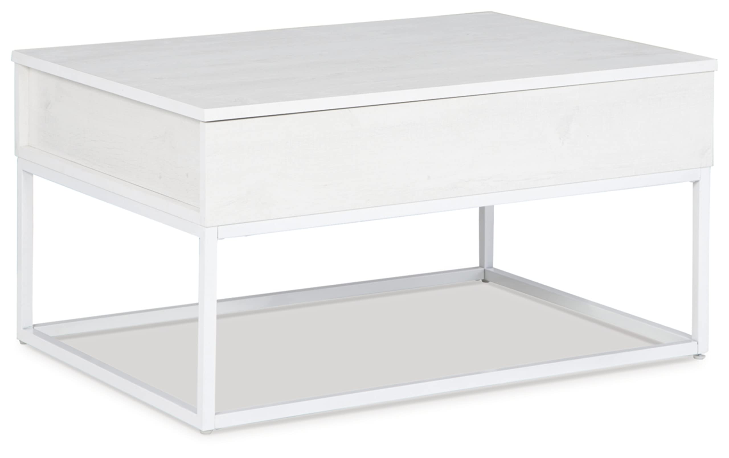 Photo 1 of Signature Design by Ashley Deznee Modern Lift Top Cocktail Table with Hidden Compartment, White