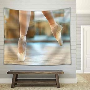 Beautiful Legs of a Dancer in Pointe - Fabric Wall Tapestry Home Decor - 51x60 inches