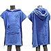 Lightahead Cotton Surf Beach Hooded Poncho Changing Bath Robe Towel with Pocket (Blue) (Teens)