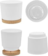 ZMTECH 16.5cm Plant Pots Set of 2 White Plastic Planters with Drainage Holes view 3