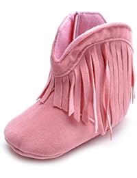 ESTAMICO Baby Girls Cowboy Tassel Boots Pink US 12-18 Months