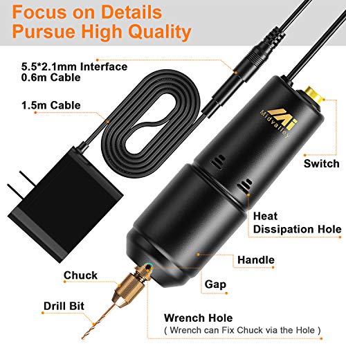 Electric Resin Drill Set, Midvalley Pin Vise Electrical Mini Hand Drill