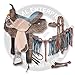 Manaal Enterprises Premium Leather Western Barrel Racing Adult Horse Saddle Tack, Matching Leather Headstall, Breast Collar, Reins, Size 14-18 Inches Seat Available (15” Inches Seat, Saddle_08)thumb 1
