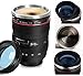 Coffee Mug-Camera Lens Travel Thermos Stainless Steel Insulated Lens Coffee Cup with Easy Clean Lid,Black - Photographer Camera Mug,Travel Coffee Cup Go with Stainless Steel Flower Spoon,Fanatek