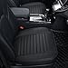 EDEALYN (2PCS PU Leather Seat Covers Auto Seat Protector Car Seat Covers for Front Seat with Side Flaps,(Deep20 inch × Width20 inch × Thick 0.4 inch) (Black-2 PCS)