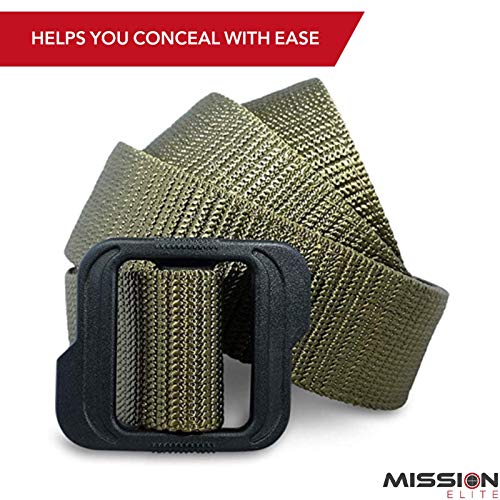 MISSION ELITE Tactical Belt 1.5inch Nylon Gun Belts for Men 2Ply