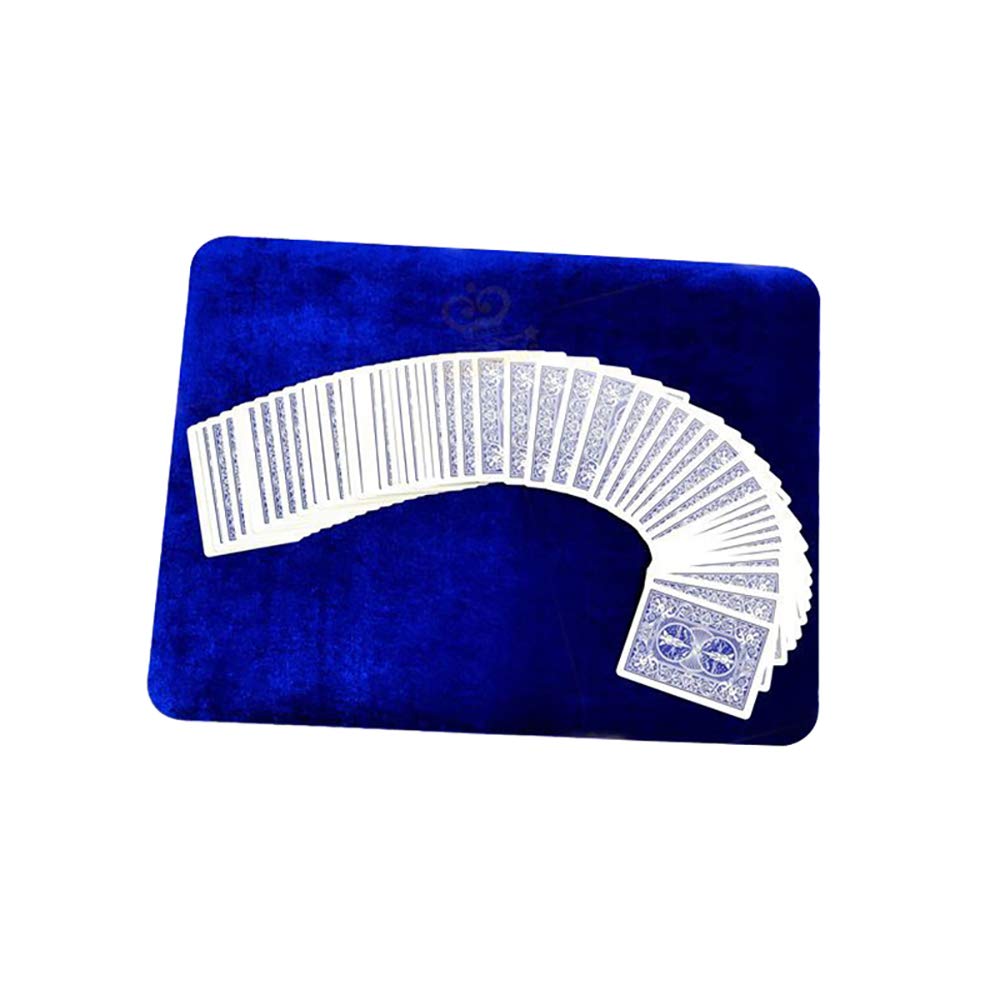 Enjoyer Performance Close-Up Pad Magic Poker Card Mat Magician Mat Pad Coin Magic Gimmicks Accessories,16" ×11-3/4" (Blue)