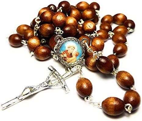 Relic RosaryRelic Rosary 3rd Class Saint Anthony Padua Patron of Lost Items People & Souls; American Indians amputees Animals Brazil Antonio Padua patrono de objetos extraviados de quienes buscan pareja (Brown)