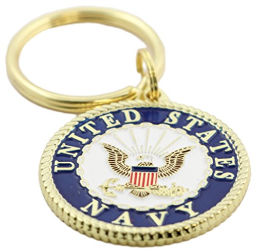 US Navy Crest Keychain Patriotic Key Rings Military Gifts Collectibles Men Women